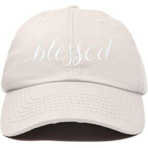 Women's Blessed Embroidered Tan Soft Cotton Classic Dad Baseball Hat Cap